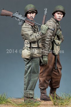 Photo1: Alpine Miniatures[AM35171]WW2 US Infantry Set (2 Figures)