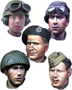 Photo2: Alpine Miniatures[H016]WW2 British Heads Set #2