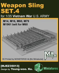 Photo1: MJ Miniatures[MJEZ35013]Weapon Sling SET.4 for VIETNAM War U.S. ARMY