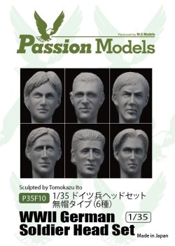 Photo1: [Passion Models] [P35F010] 1/35 WWII German Sodier Head Set(6 head)