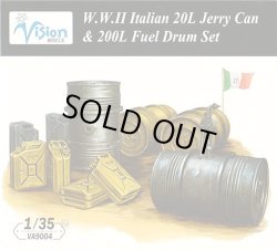 Photo1: [Vision Models][VA9004] 1/35 W.W.II Italian 20L Jerry Can & 200L Fuel Drum Set