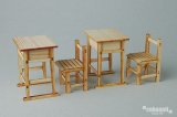 cobaanii[OY-001]昭和の学校　ひのきの机と椅子　　　　　　　　　（2組入）