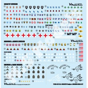 Photo: [Passion Models] [P35D-001] 1/35 WWII U.S Army Budge&Insignia Decal set