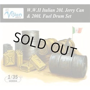 Photo: [Vision Models][VA9004] 1/35 W.W.II Italian 20L Jerry Can & 200L Fuel Drum Set