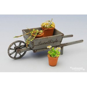 Photo: cobaanii[SS-020]木製手押し車と植木鉢