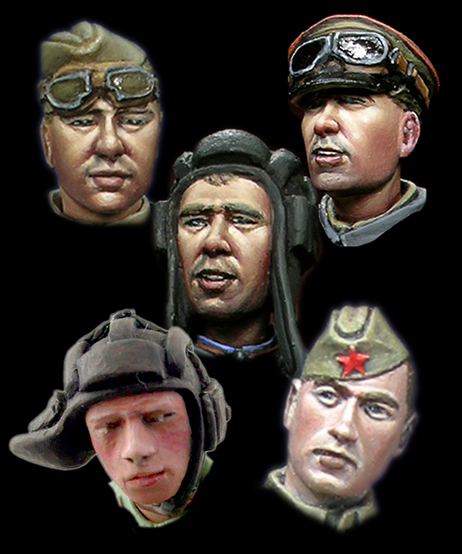 Photo1: Alpine Miniatures[H013]WW2 Russian Heads Set #1