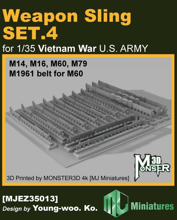 Photo1: MJ Miniatures[MJEZ35013]Weapon Sling SET.4 for VIETNAM War U.S. ARMY