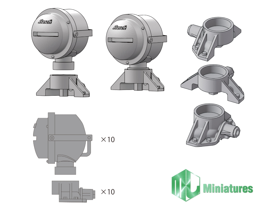 Photo2: MJ Miniatures[MJEZ35025]1/35 WWII German Bosch Lamp Light Set