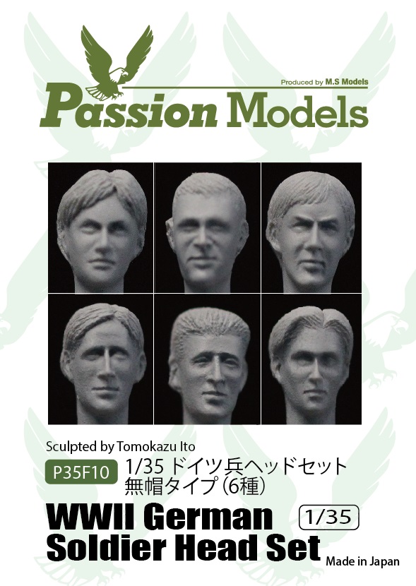 Photo1: [Passion Models] [P35F010] 1/35 WWII German Sodier Head Set(6 head)