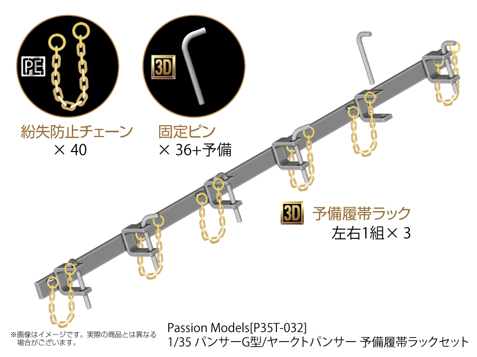 Photo1: [Passion Models] [P35T-032] 1/35 Panther Ausf.G/Jagdpanther Spare Track Rack Set