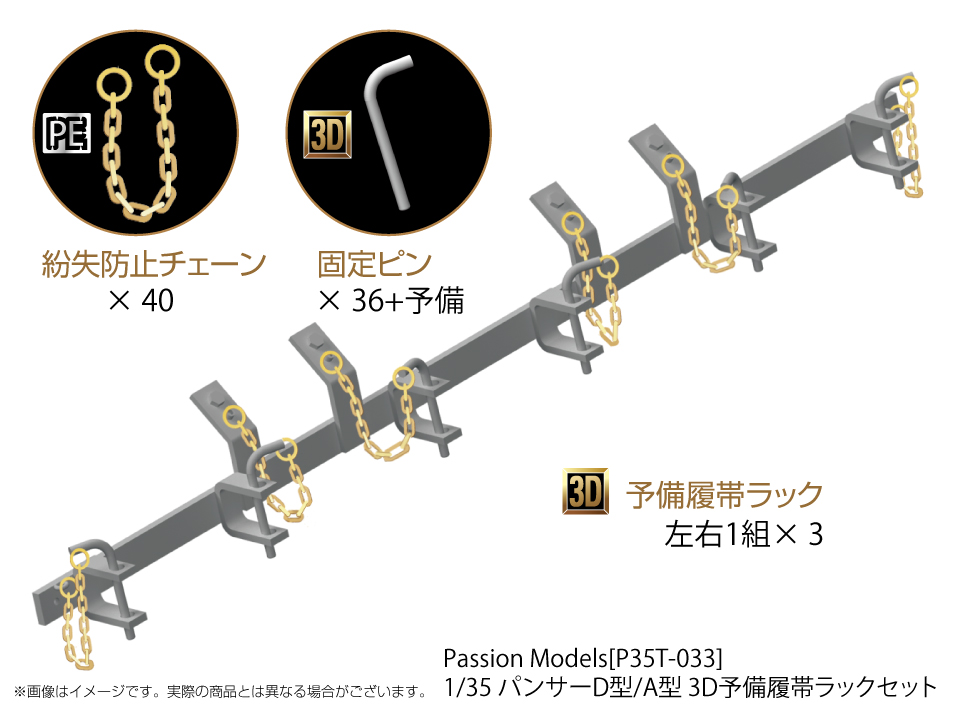 Photo1: [Passion Models] [P35T-033] 1/35 Panther Ausf.D/Ausf.A Spare Track Rack Set