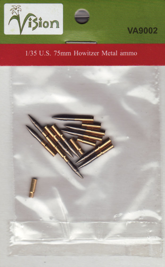 Photo1: [Vision Models][VA9002] 1/35 Metal Ammo Set for U.S. M1 A1 75mm Pack Howitzer