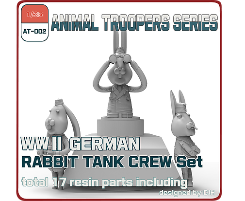 Photo1: [TORI FACTORY][AT-002] 1/35 WWII German Rabbit Tank Crew Set (３figures)