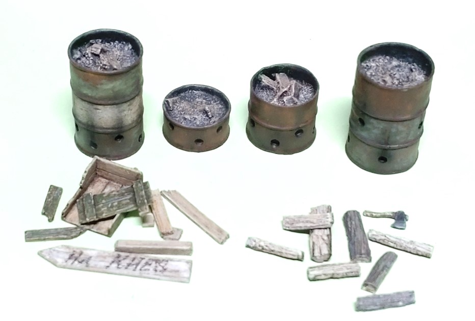 Photo1: Work Shop Shin[M-20207]1/35 DrumStove ＆ Fire Wood Set